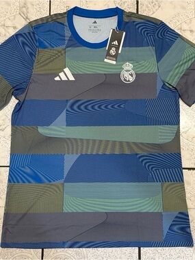New Adidas Real Madrid 25/26 Pre-Match Soccer Jersey Blue Men’s Size XL JP4155